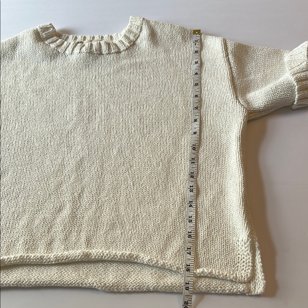 Moon River Cream Crew Neck Sweater Short Sleeve Size M EUC - Picture 6 of 6
